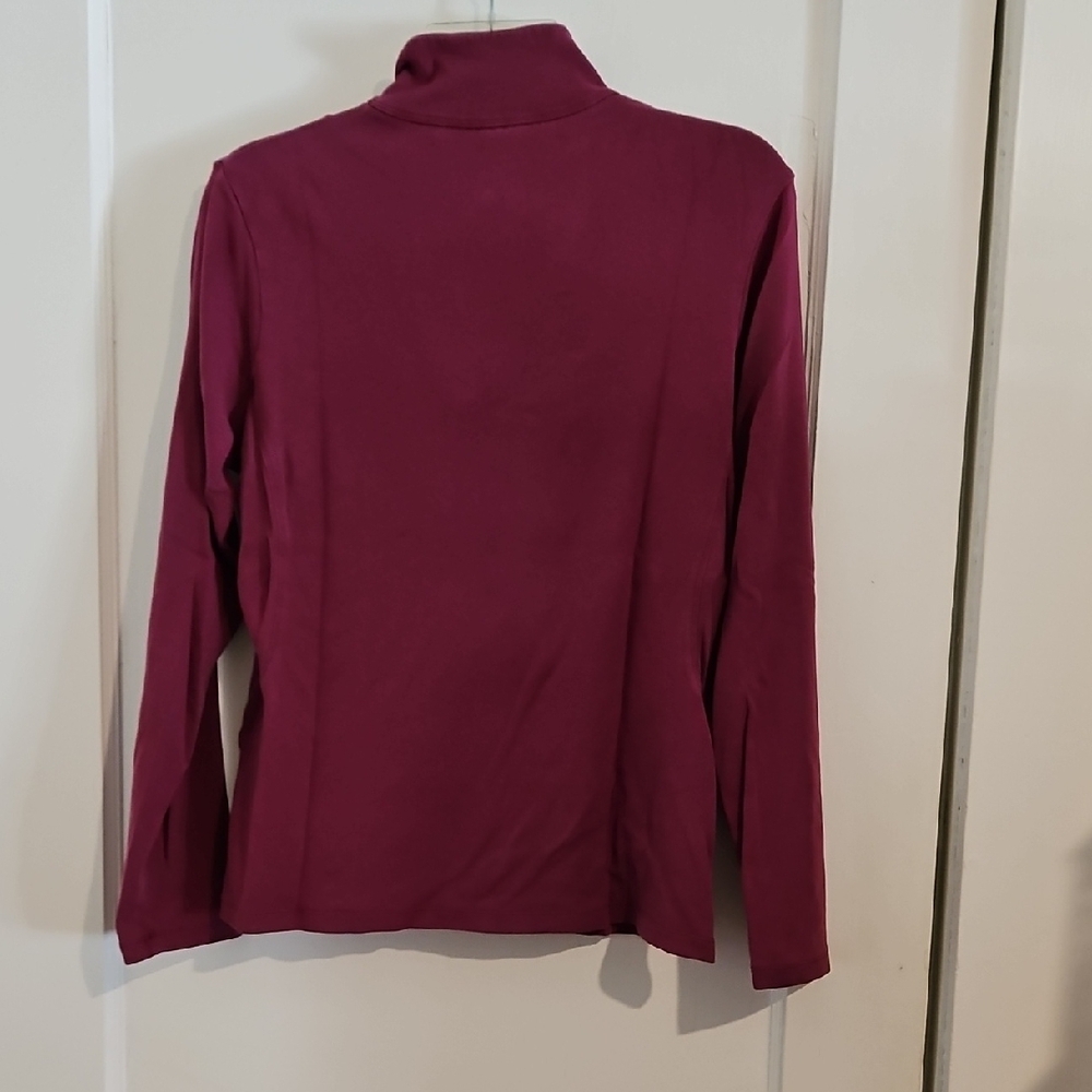 REI Wine Quarter-Zip Mock Neck Pullover Size Large - Picture 4 of 5